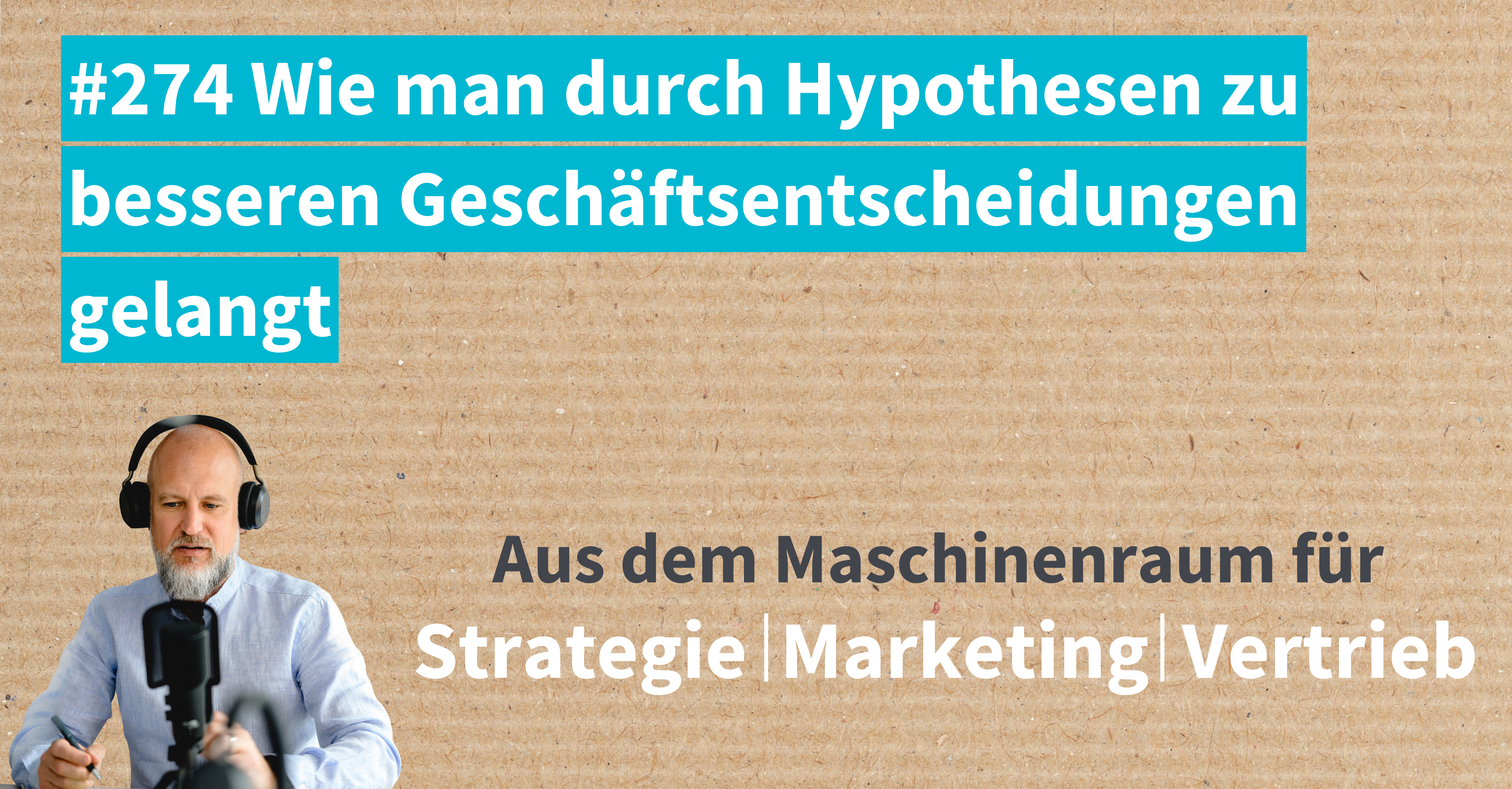 Titelbild zu Folge 274 des Podcasts "Aus dem Maschinenraum für Strategie | Marketing | Vertrieb": Wie man durch Hypothesen zu besseren Geschäftsentscheidungen gelangt